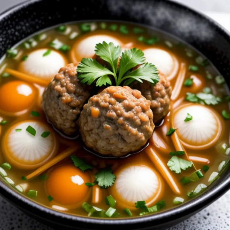 Bowl of Indonesian Meatball Soup