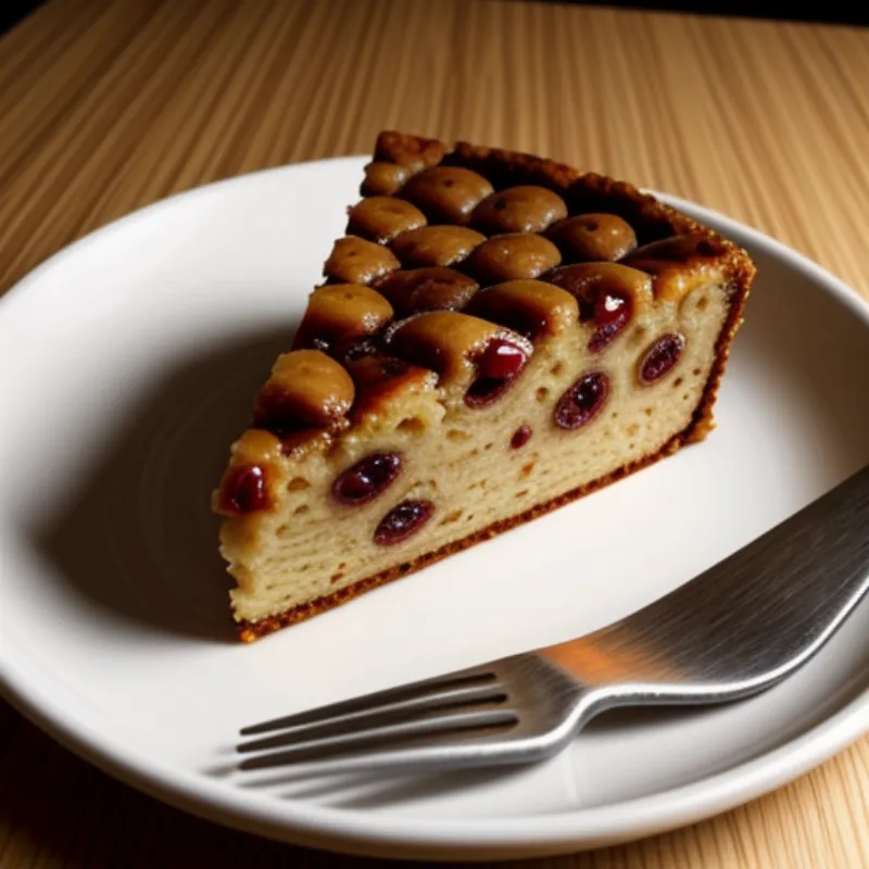 A slice of Dundee cake on a plate