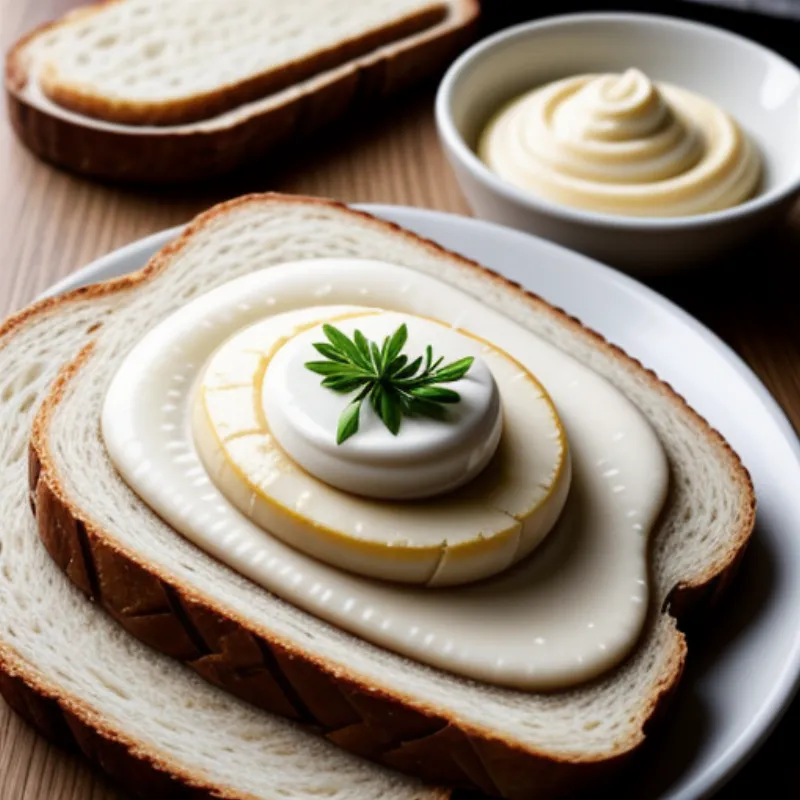 Close-up of a dish with anchovy butter spread on bread