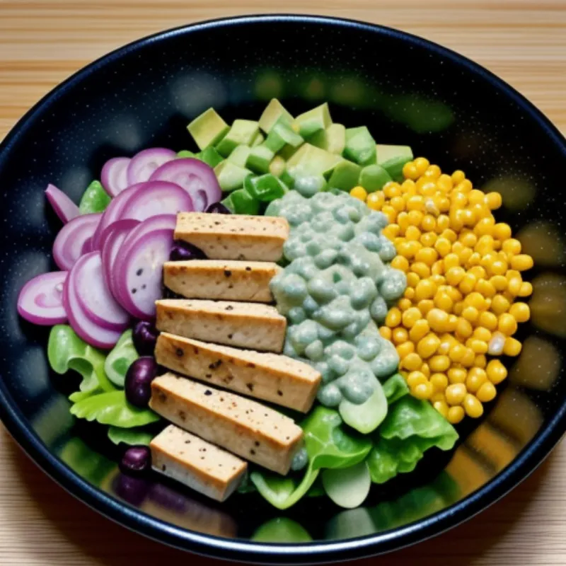 Salad with Avocado Cilantro Dressing