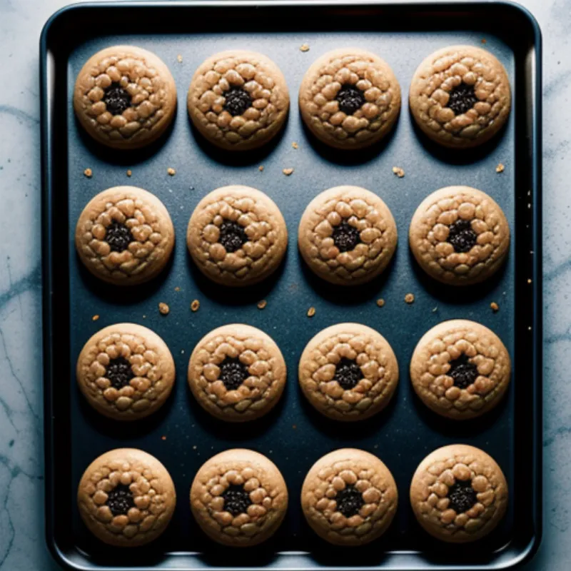 Baking Sheet with Oatmeal Raisin Cookies