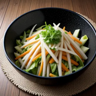 A colorful and refreshing bamboo shoot salad