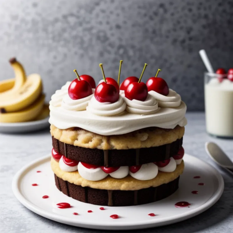 Banana Split Cake with Cherry on Top