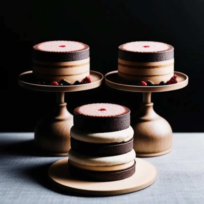 Different variations of Baumkuchen cakes