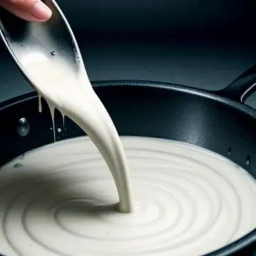 Béchamel Sauce Simmering in a Pan