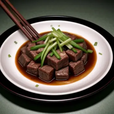 A steaming plate of Beef Chow Fun garnished with green onions