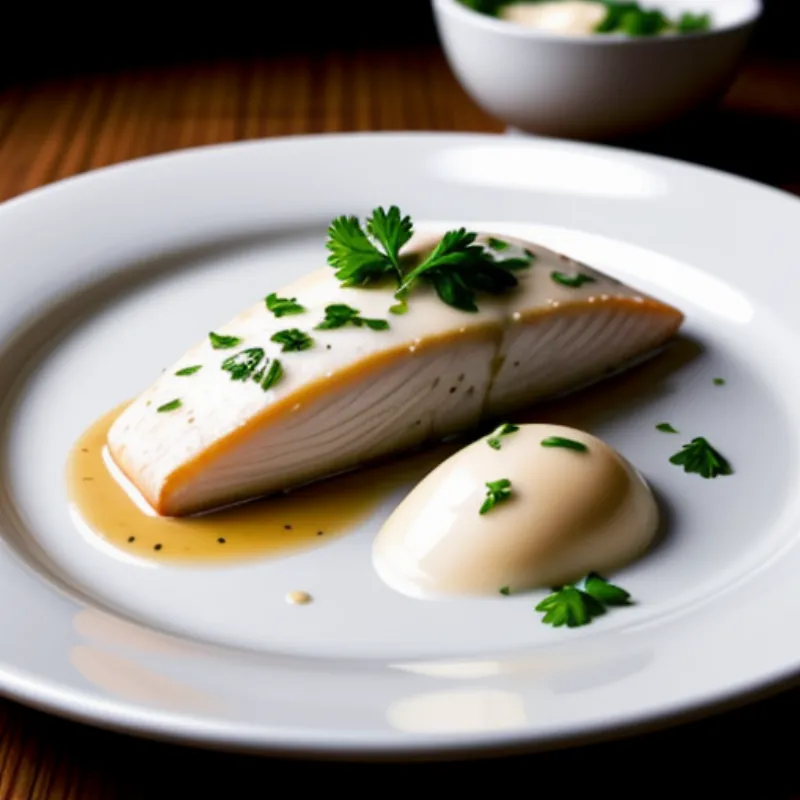 Bercy sauce drizzled over fish