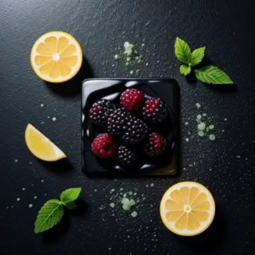 Ingredients for making blackberry sorbet