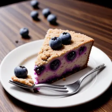 Slice of blueberry coffee cake
