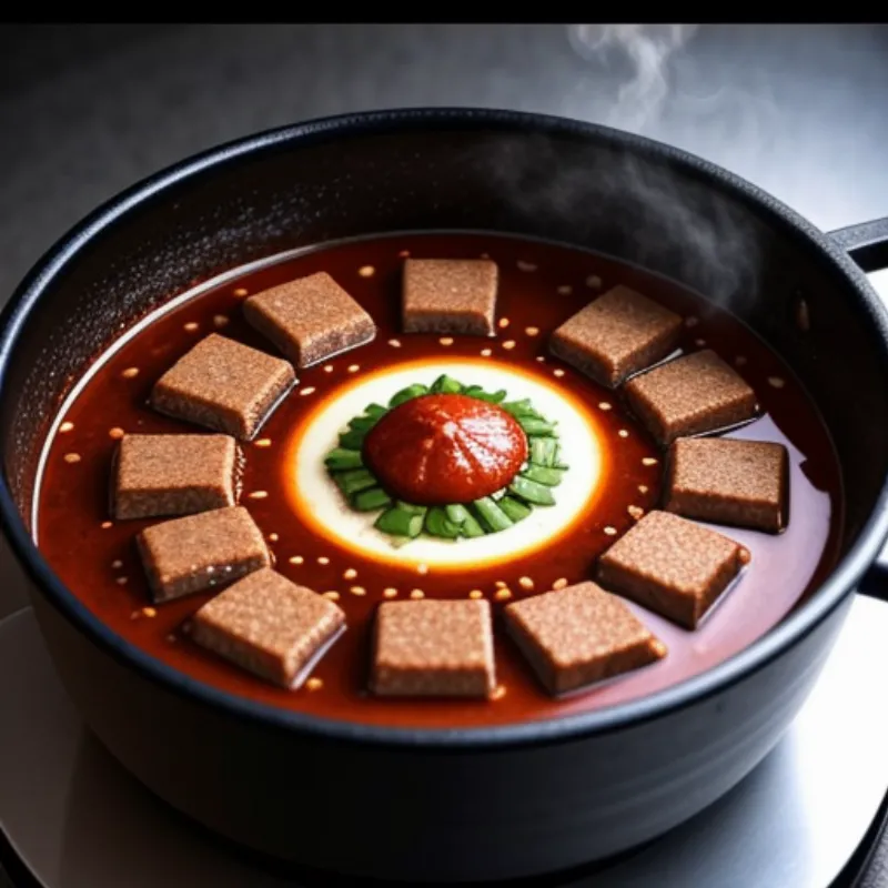 Bo Kho Sauce Simmering in a Pot