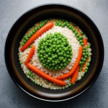 Bowl of Boiled Barley with Vegetables