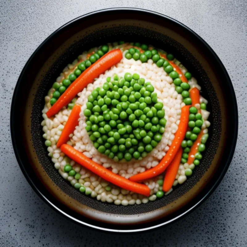Bowl of Boiled Barley with Vegetables