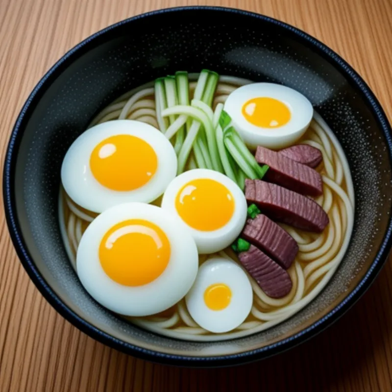 Bowl of Steamed Udon with Toppings