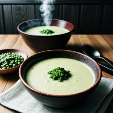 Steaming bowl of broccoli cheddar soup