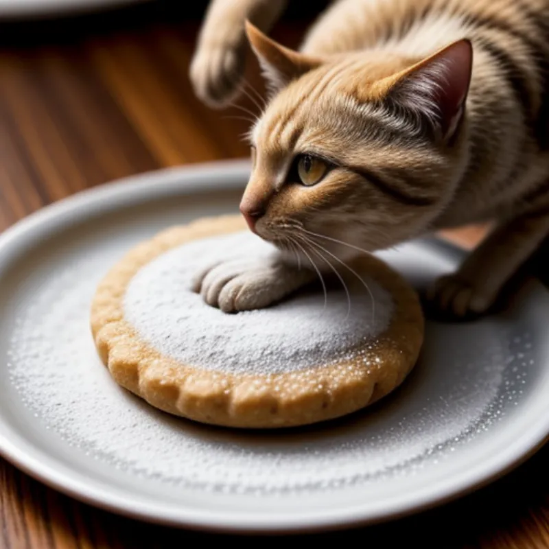 Dusting Cat's Tongues Cookies with Powdered Sugar