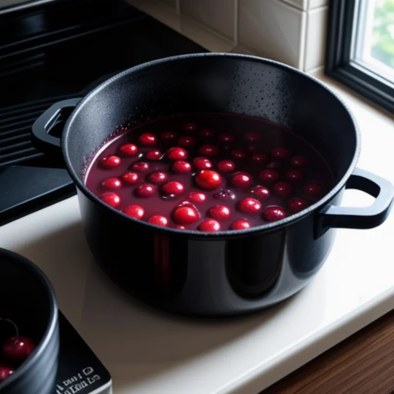 Making Cherry Filling for Kirschenmichel