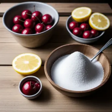 Ingredients for cherry sorbet