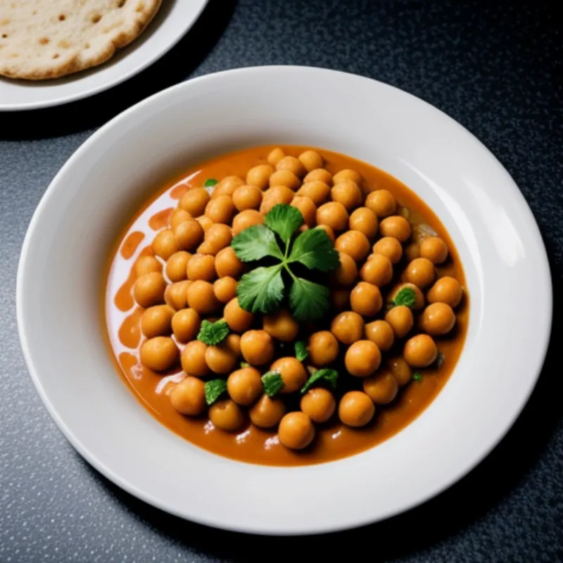 Chickpea Curry Served with Rice