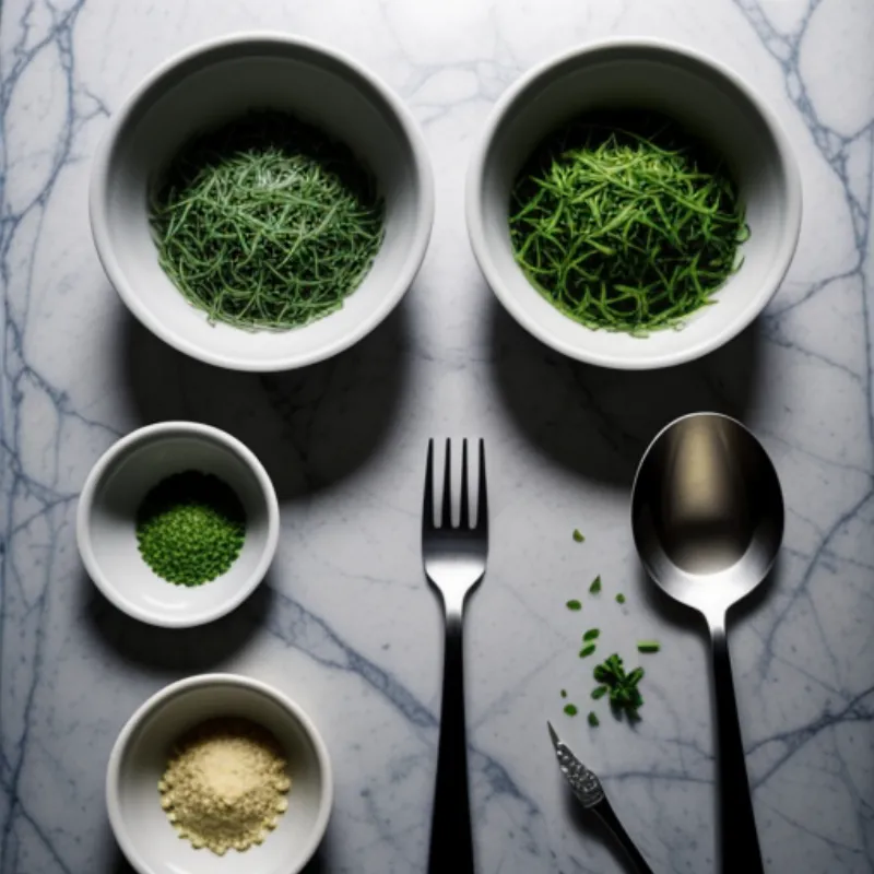 Ingredients for chive dressing salad