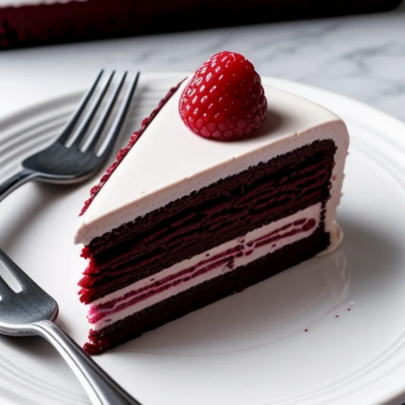 Slice of Chocolate Raspberry Cake