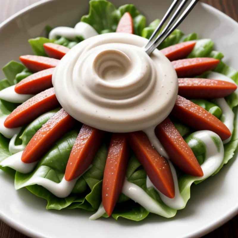 Close Up Adobo Sauce Dressing Salad