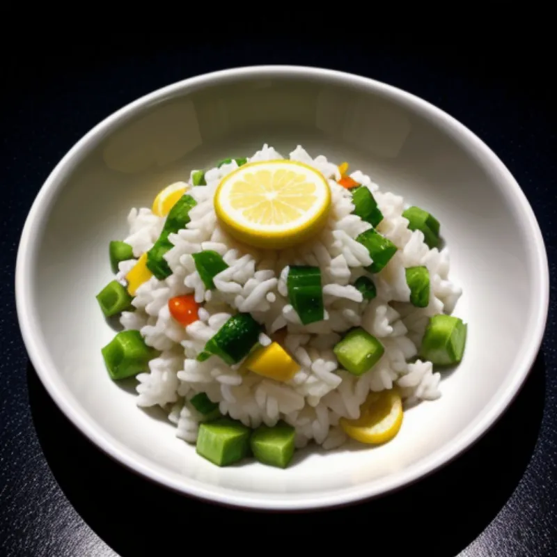 A Close-up of Rice Salad with Lemon-Herb Vinaigrette