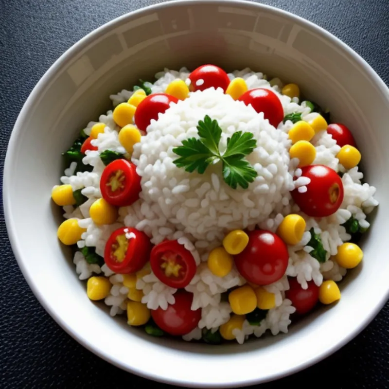 A Colorful Rice Salad in a Bowl