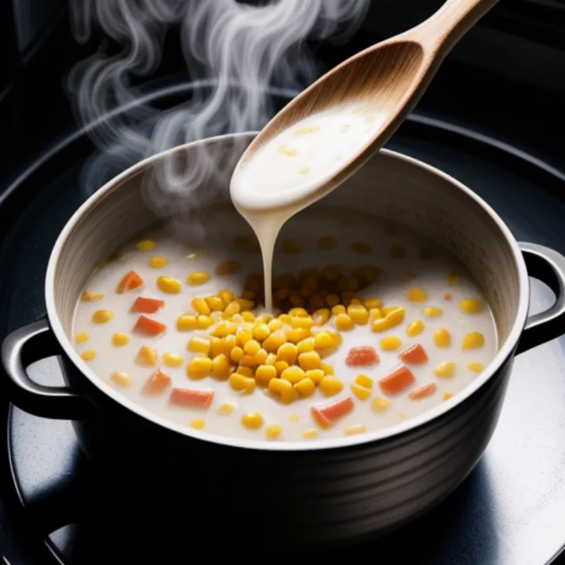 Corn Chowder Cooking Process