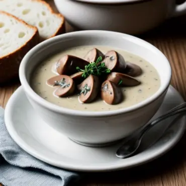 Creamy Mushroom Soup in a Bowl