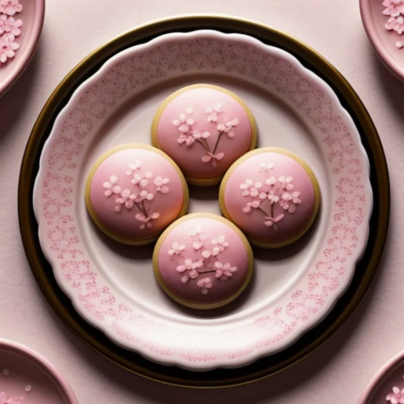 Decorated Cherry Blossom Cookies