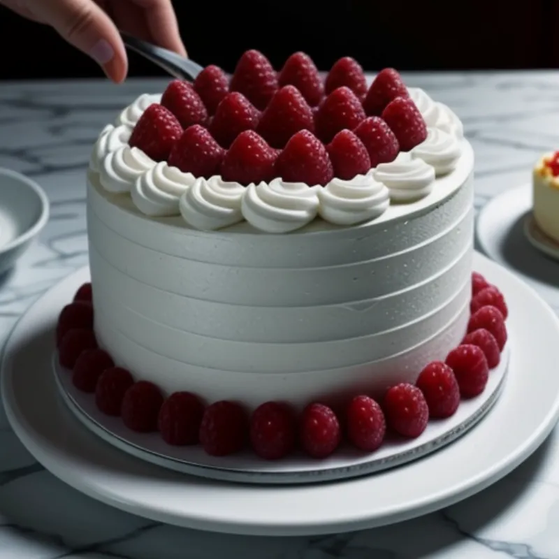 Decorating White Chocolate and Raspberry Cake 