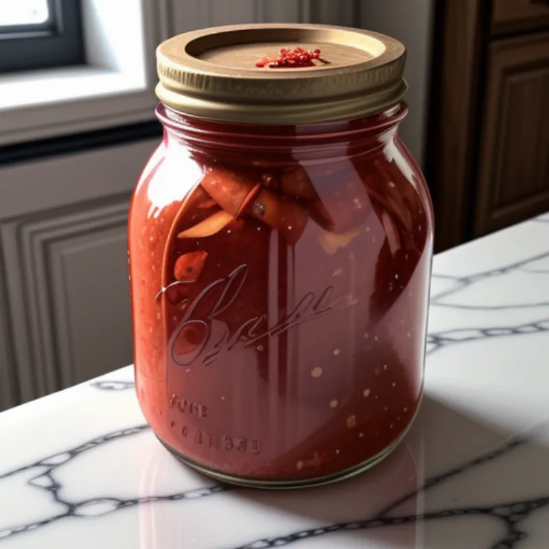 Fermenting ketchup in jar