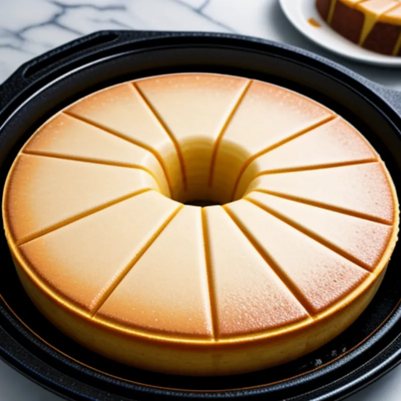 Flan cake in a baking pan