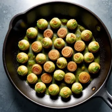 Crispy Fried Brussels Sprouts in a Pan