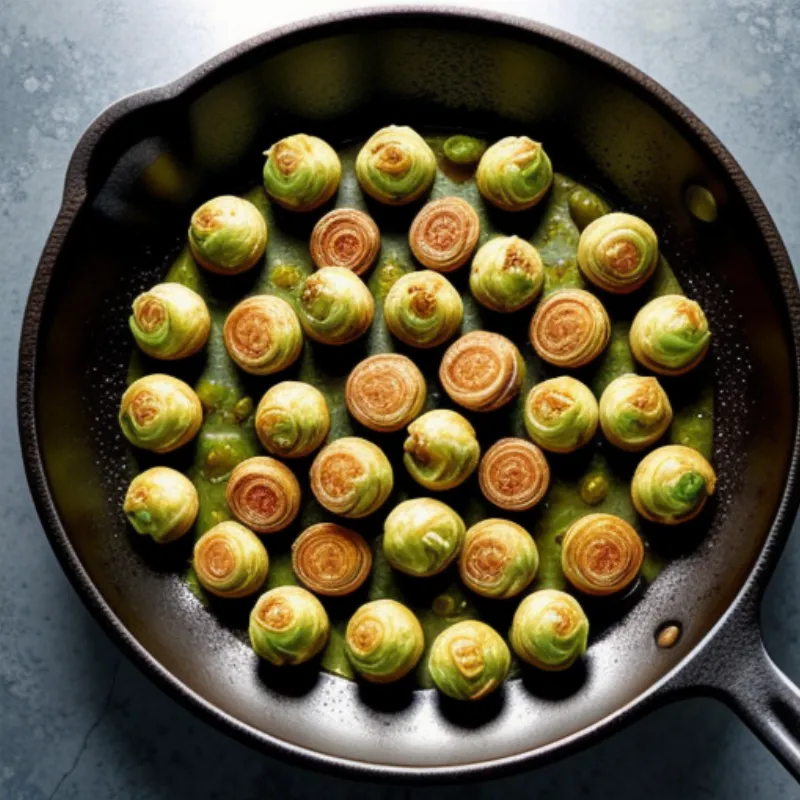 Crispy Fried Brussels Sprouts in a Pan
