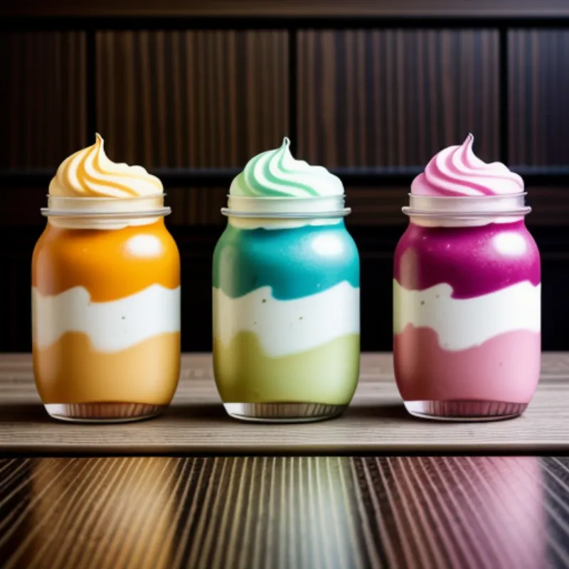 Layered Frozen Yogurt Fruit Cups in Glass Jars