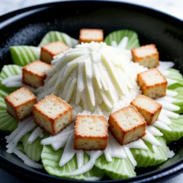 Close up of grilled caesar salad with creamy dressing