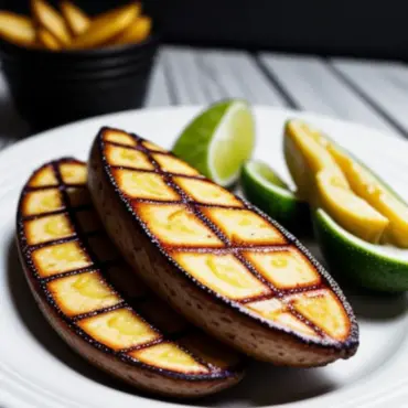 Grilled plantains on a plate