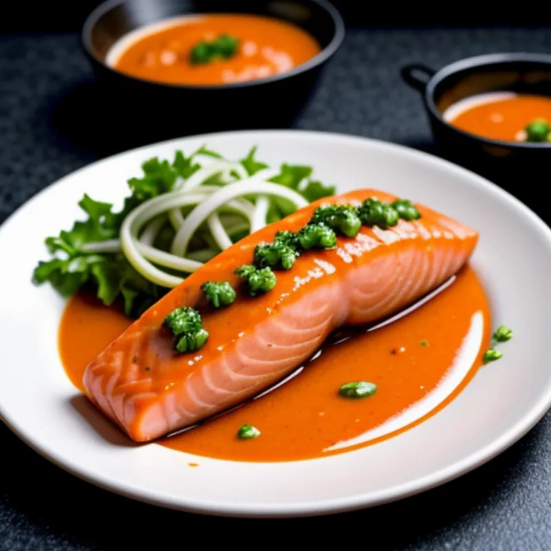 Grilled Salmon with Sauce Choron