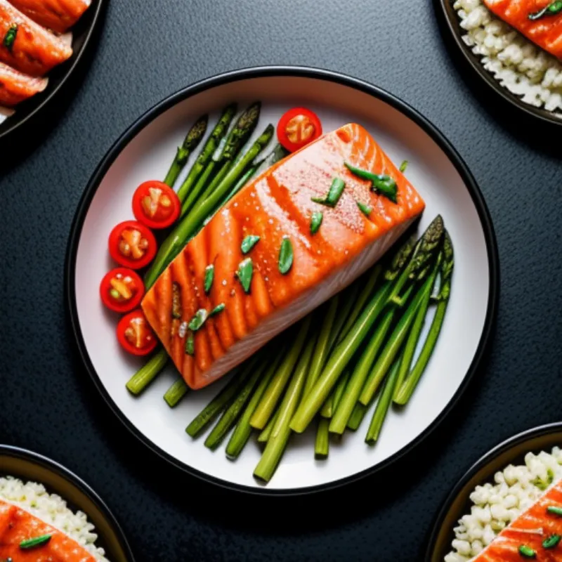 Colorful Grilled Salmon Dinner 