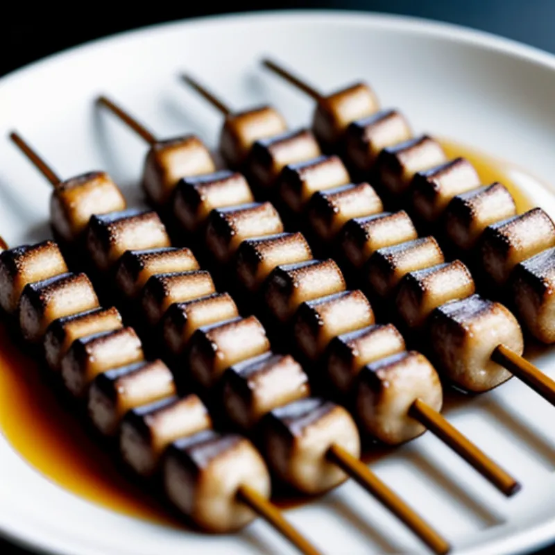 Grilled yakitori skewers with sauce