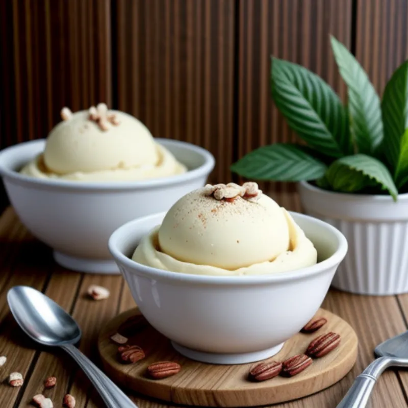 Scoops of Homemade Butter Pecan Ice Cream