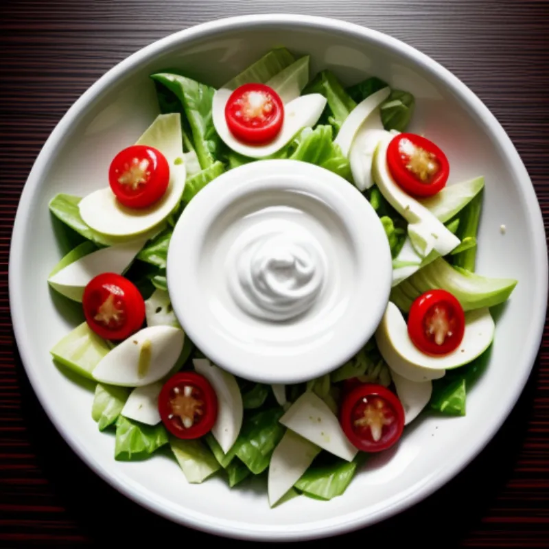 A plate of horseradish dressing salad