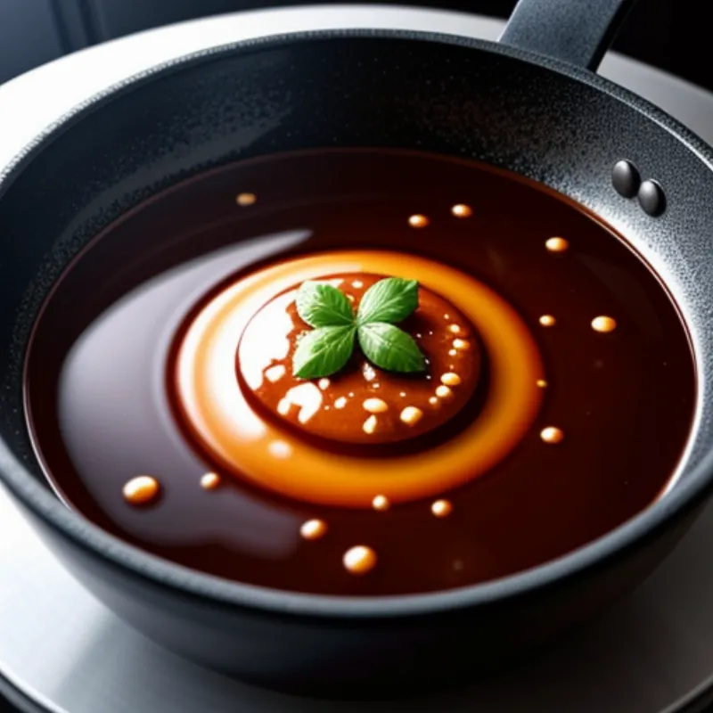 Kecap Manis simmering in a saucepan