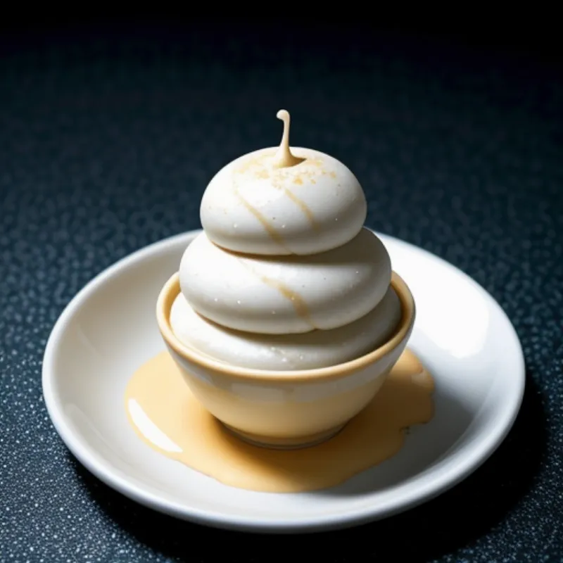 Kuromitsu Sauce Drizzled over Ice Cream