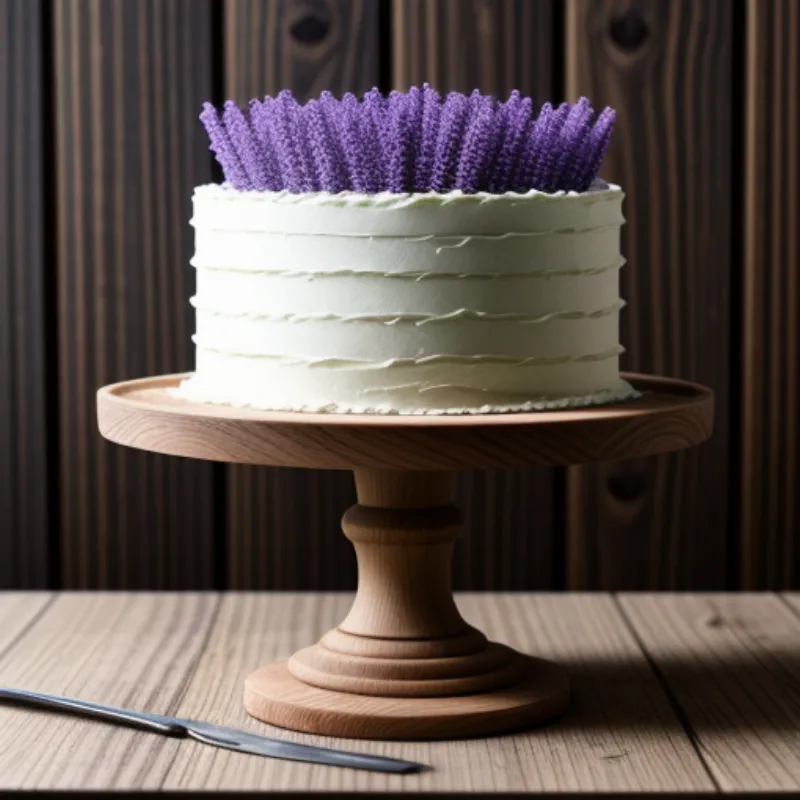 Lavender Cake on a Stand