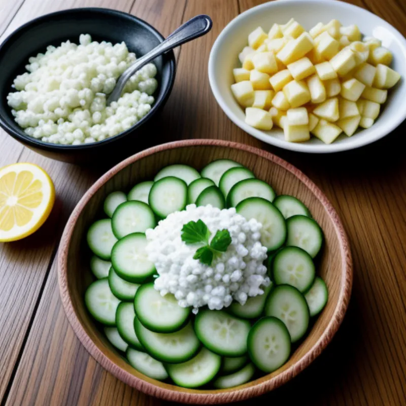 Ingredients for lemon vinaigrette salad
