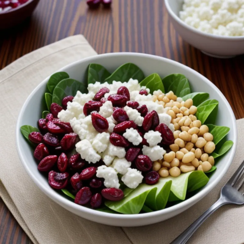Macadamia Nut Salad with Feta and Cranberries