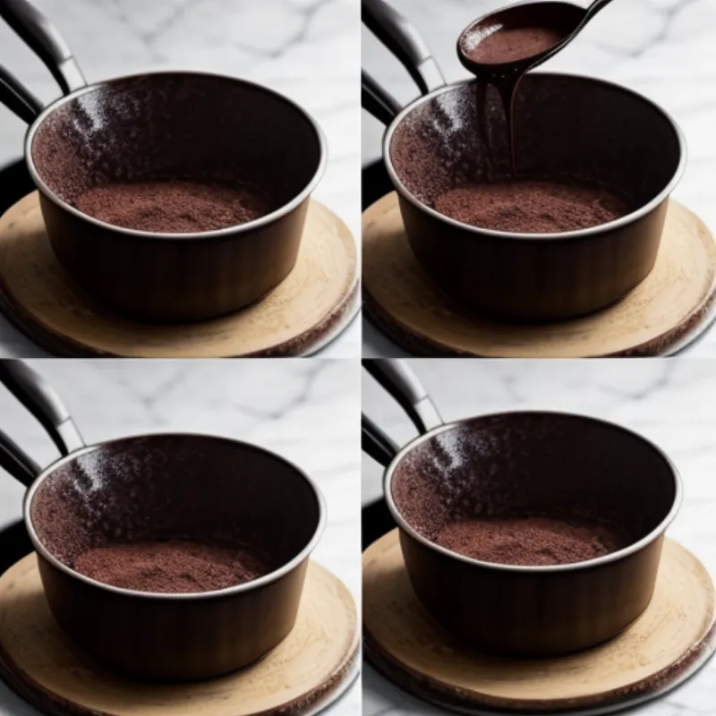 Pouring Manjari Chocolate Cake Batter