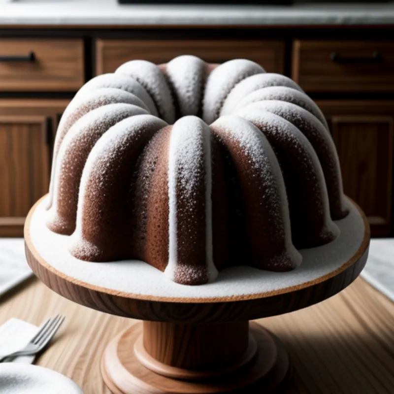 Marble Bundt Cake on a Cake Stand